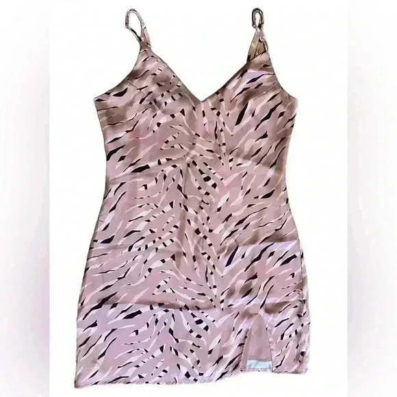 Storia - Heidi Zebra Satin 90’s Slip Dress Sz M - Picture 6 of 10